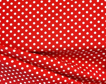 Tissu 100% coton CX 2490 Dumb Dot Spot Michael Miller Tissu Tache rouge sur blanc