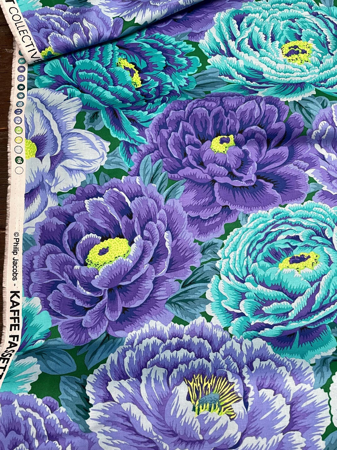 Tibetan Peony PWPJ136 Blue Flowers Kaffe Fassett Collective for