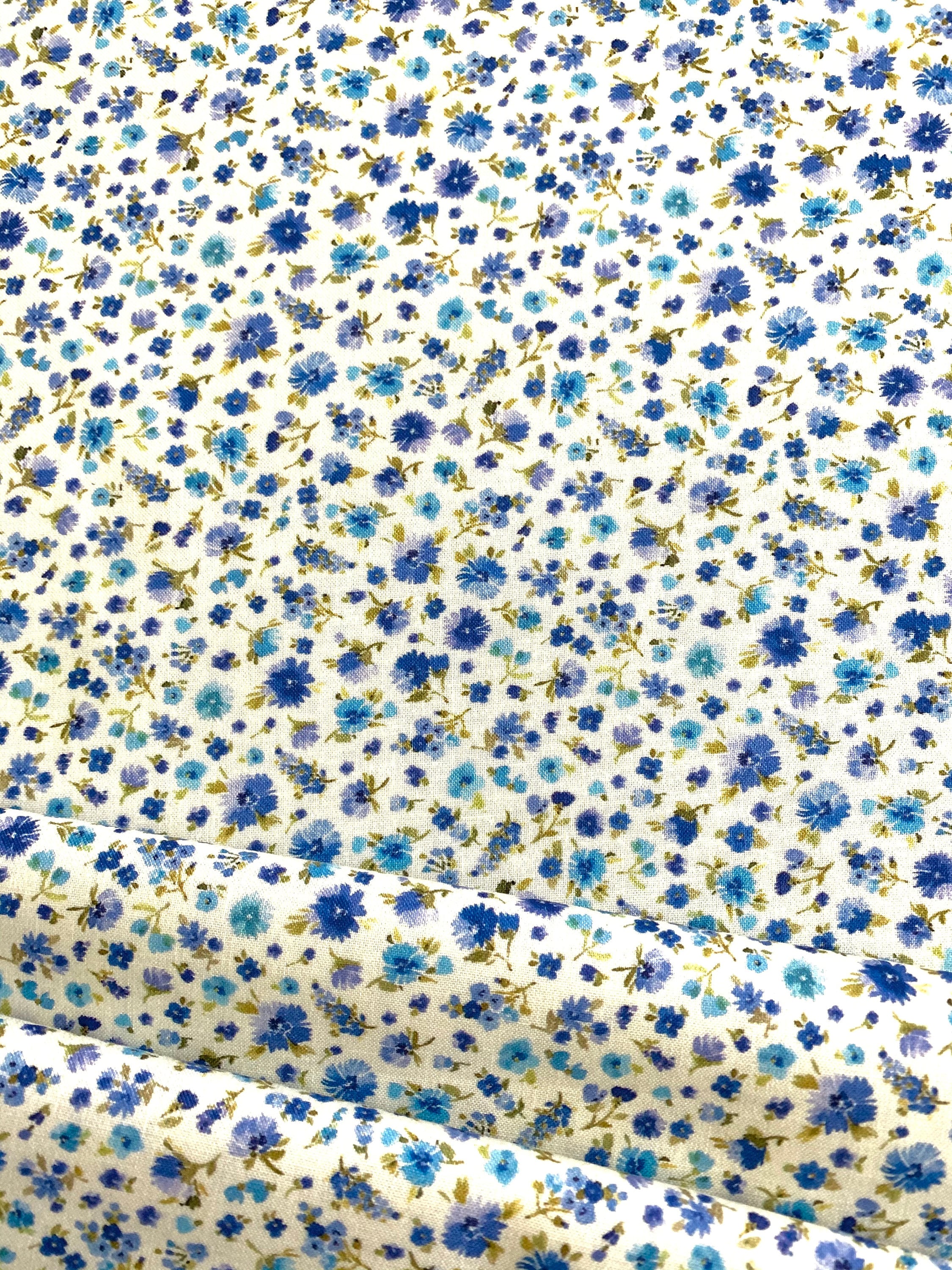 In the Garden CX9489 - D White Blue Bottles Floral Flowers Michael