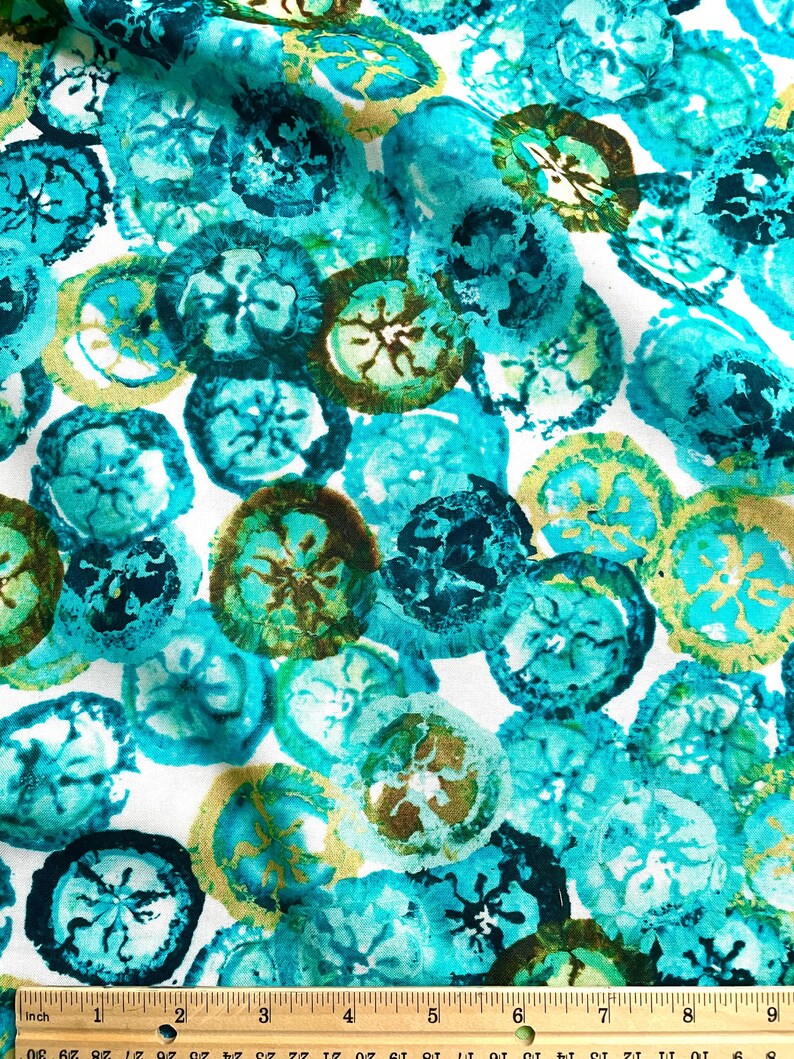 Jade Treasures PWDB049. Jade. Modern Watercolor Circles Medallions Exotic Garden Palace Denise Burkitt for Free Spirit bild 4