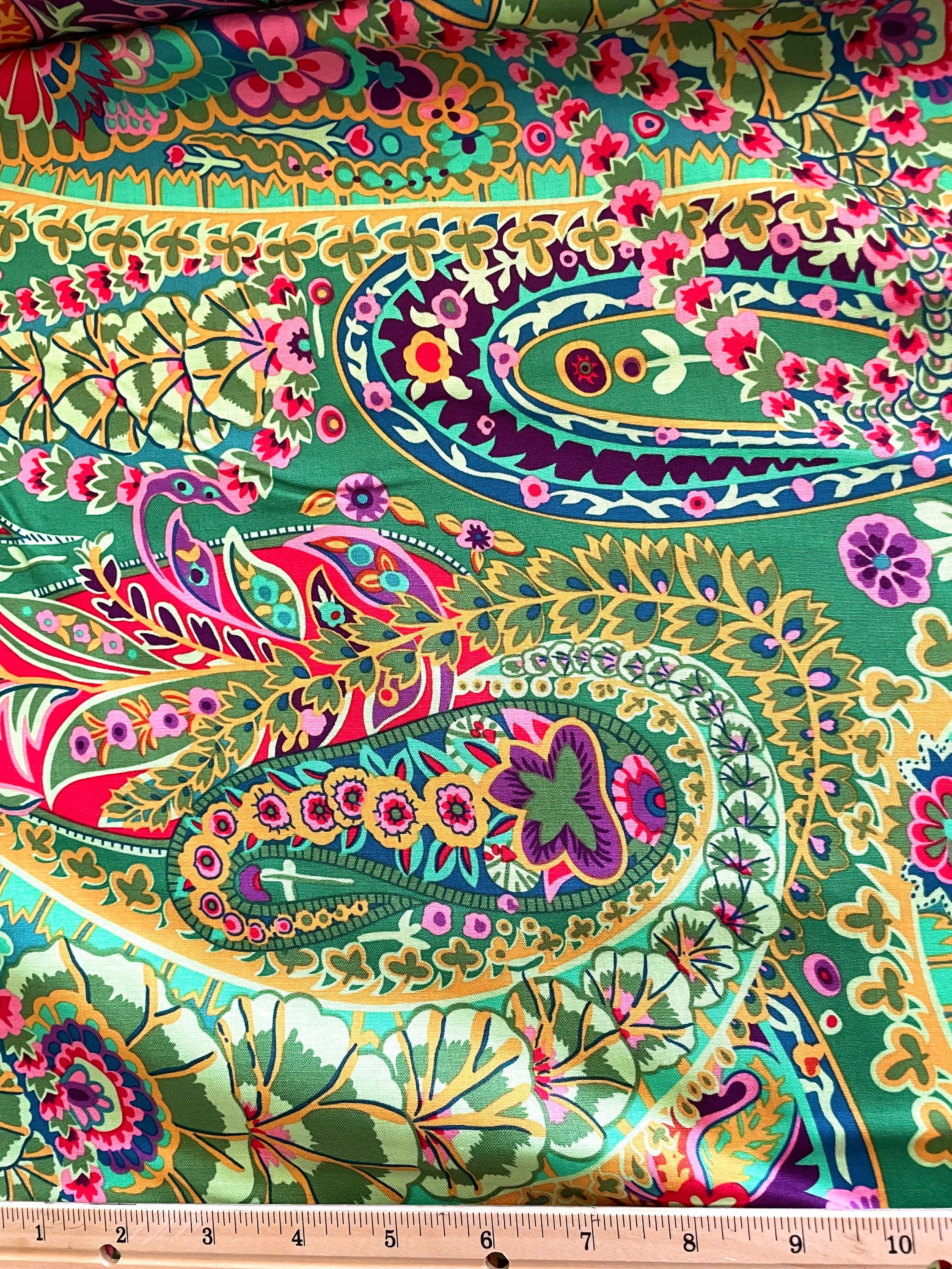 Paisley Jungle GP60 Green Kaffe Fassett Collective for Free Spirit