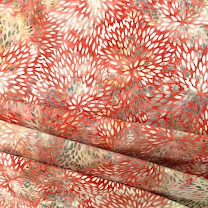Tara  N2902-340 Floral Seeds Bali Batik Handpaints  Rose Pink   Hoffman Fabrics