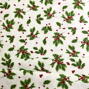 Holiday  Botanical  9554-46 Tossed Holly Leaves by Jane Shasky for  Henry Glass Fabrics