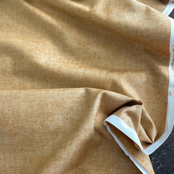 Melange 4509 208  Wheat Yellow.  A Golden Textured Print   Stoffabrics Blank Quilting