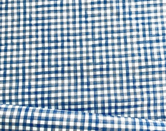 Land That I Love  CX9706  Navy  Liberty Gingham   Michael Miller Fabrics