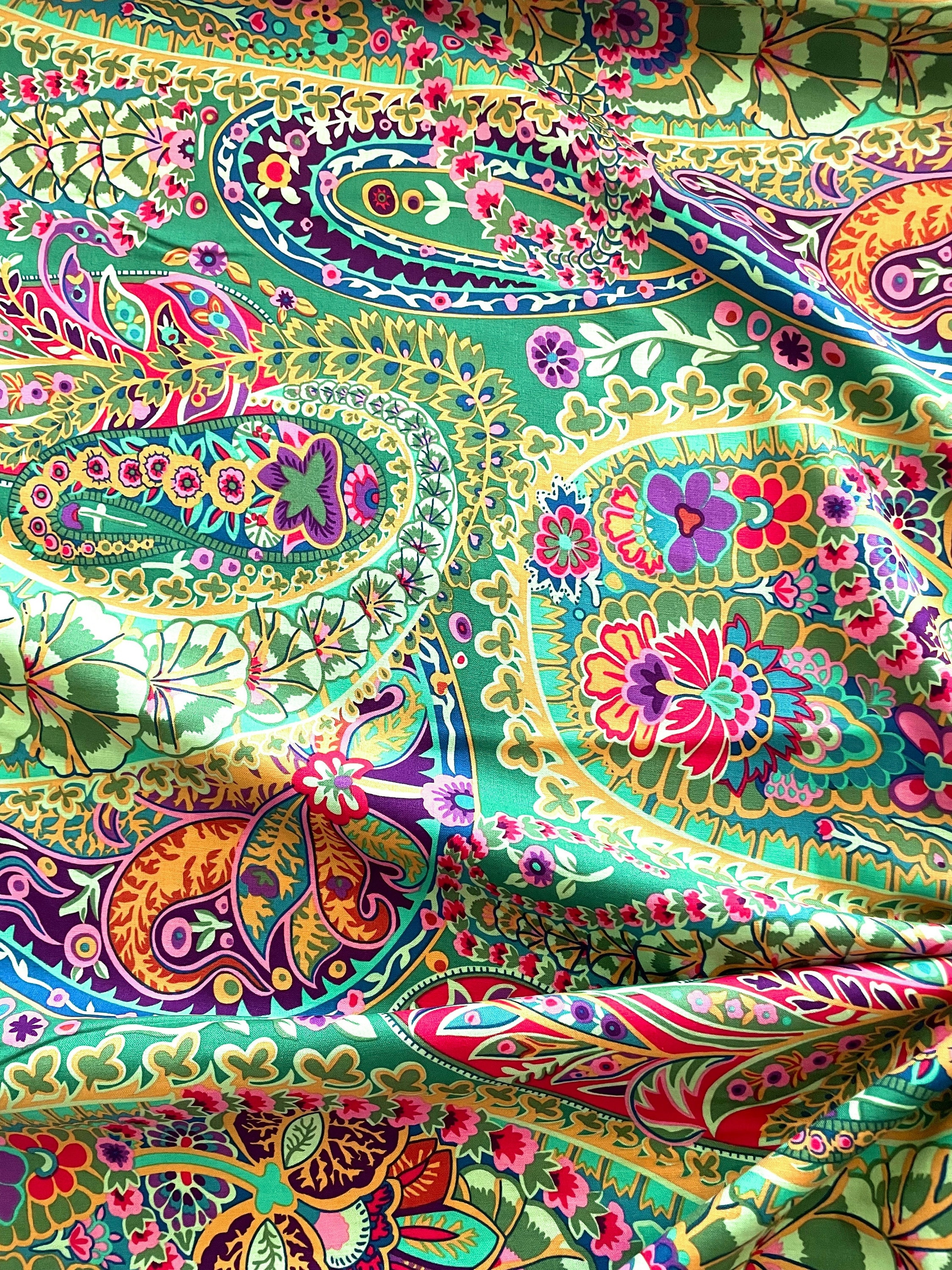 Paisley Jungle GP60 Green Kaffe Fassett Collective for Free Spirit