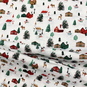Peace and Goodwill 5207-68 Chalets Red Green by Anna Cheng for Studio E