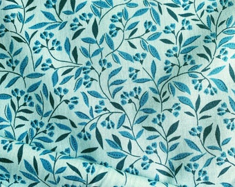 La Florette  CX8097 - Aqua  Wind Blossom  Vines Leaves   Michael Miller Fabrics