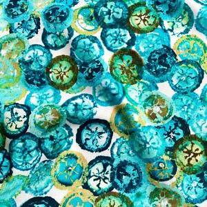 Jade Treasures PWDB049. Jade. Modern Watercolor Circles Medallions Exotic Garden Palace Denise Burkitt for Free Spirit bild 1