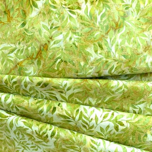 Leafy Branch  N2897-178 Leaf  Bali Batik Handpaints     Hoffman Fabrics