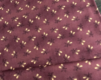 Gratitude And Grace  9409-55 Berry Sprigs  Plum  Kim Diehl  for Henry Glass Fabrics