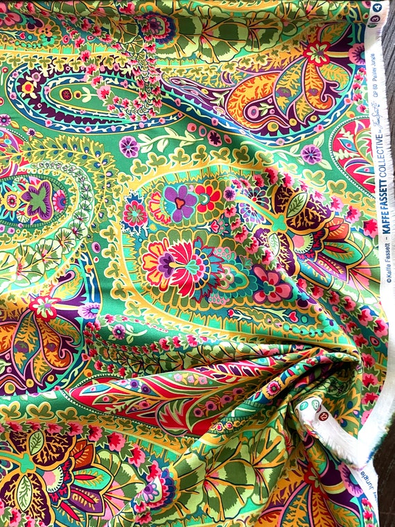 Paisley Jungle GP60 Green Kaffe Fassett Collective for Free Spirit