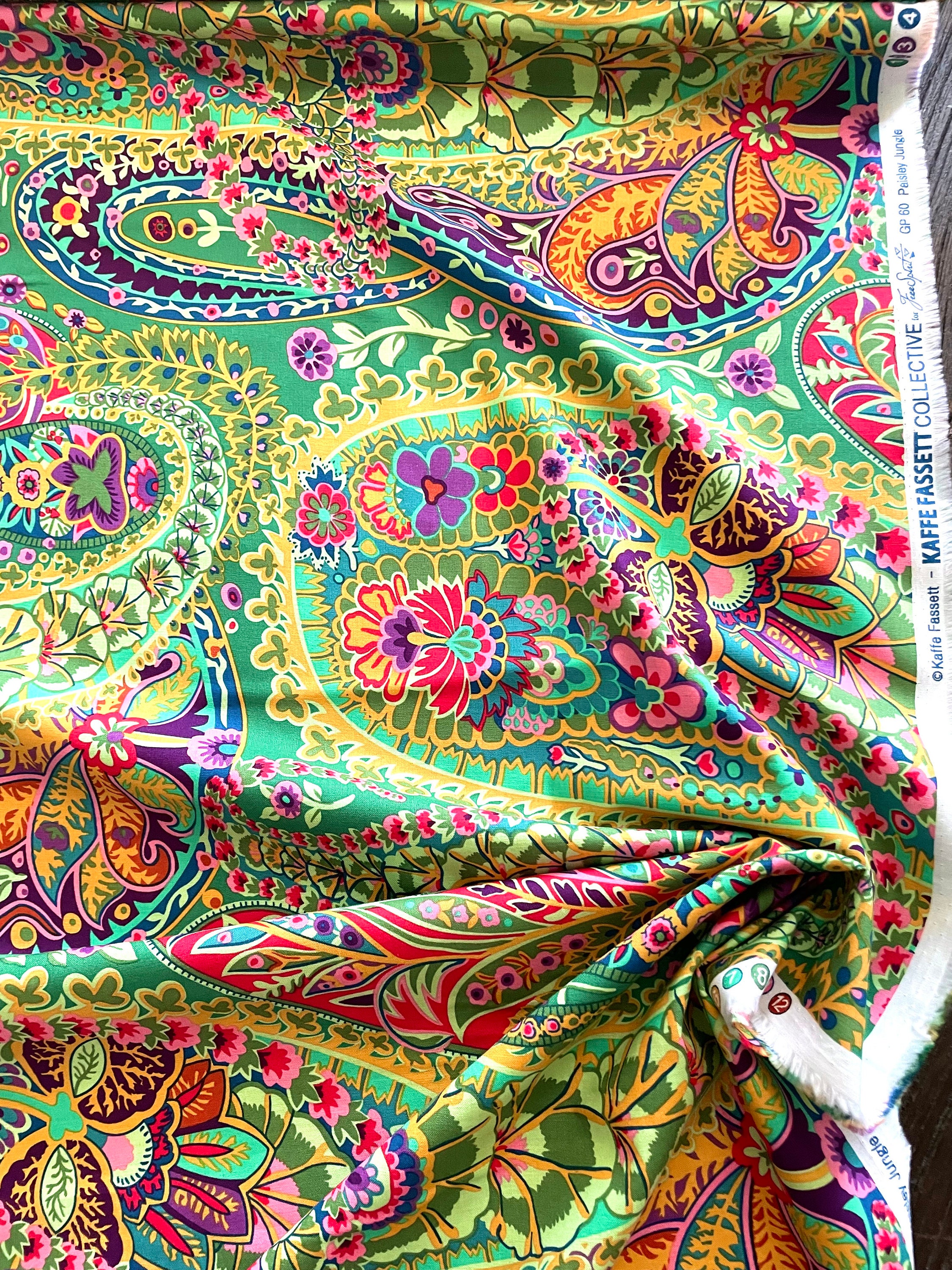 Paisley Jungle GP60 Green Kaffe Fassett Collective for Free Spirit