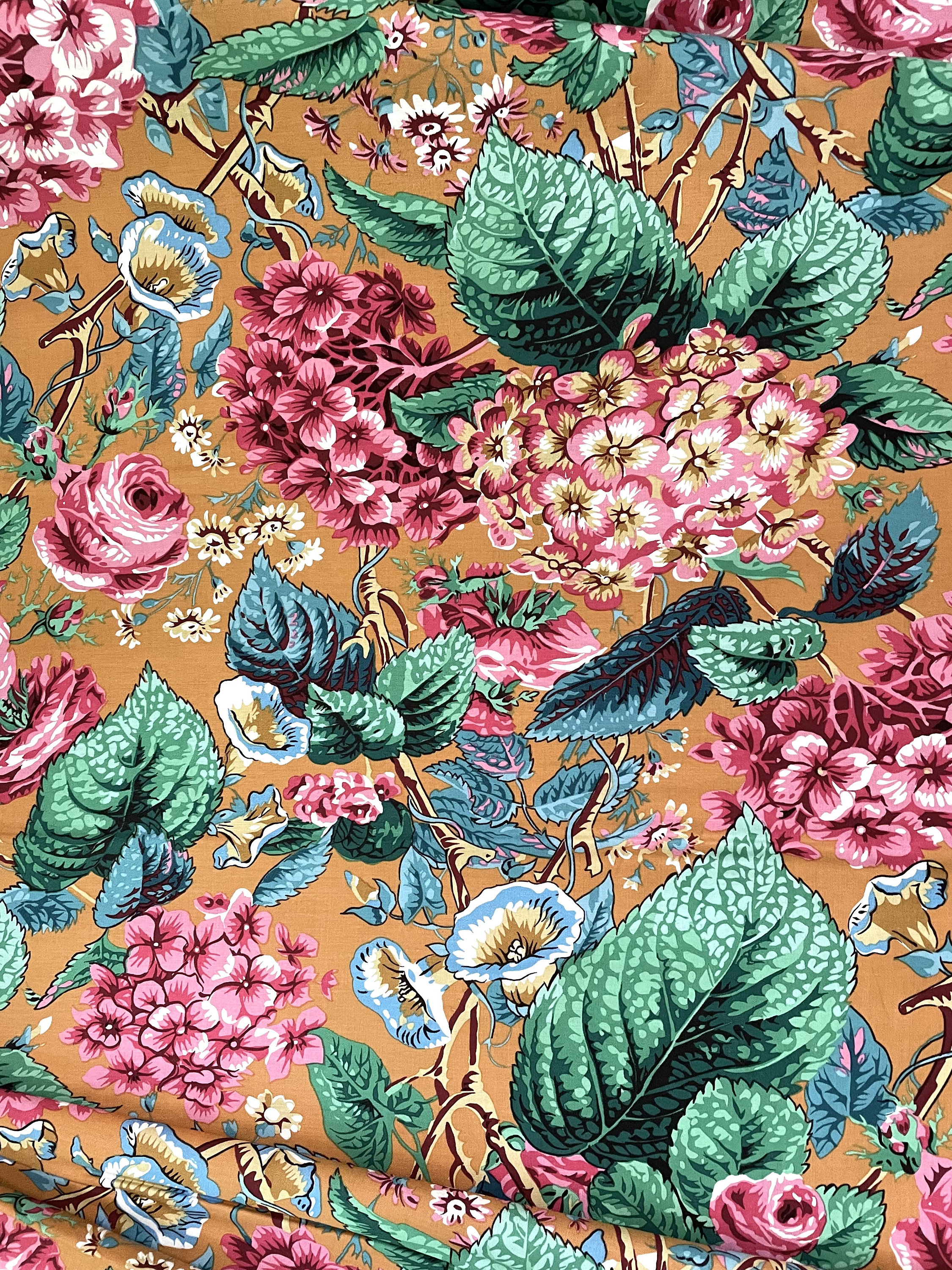 Rose & Hydrangea PWPJ097 Ochre Kaffe Fassett Collective for Free