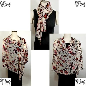 Orange lila Burnout samt Poncho Schal Frauen abnehmbare Quasten wickeln Schal