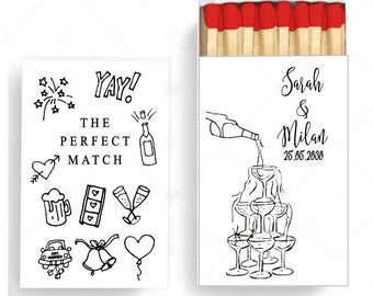 Custom Matchboxes, Matchbook, Personalized Matches for Wedding, Bridesmaid Gift, Wedding Favors