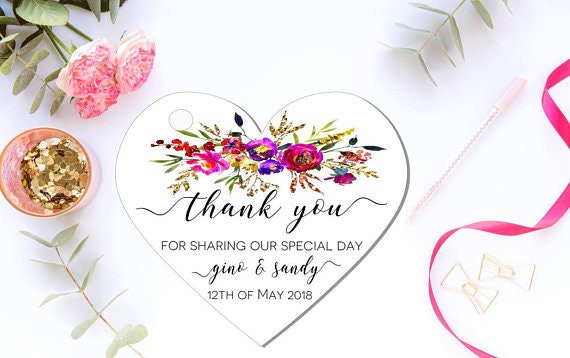 100pcs Thank You Cards Gift Tags Wedding Engagement Party Favours Bomboniere