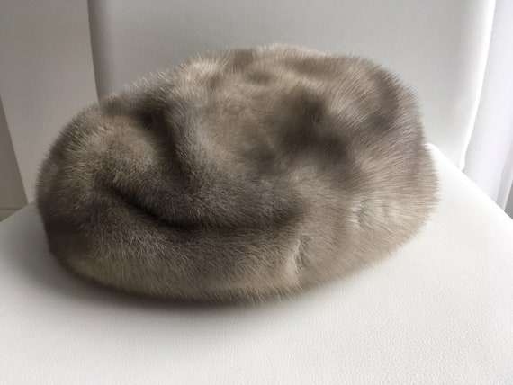 Vintage Mink Fur Hat 1970's Light Gray Mink Fur Hat From - Etsy