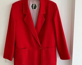 Vintage Red Blazer 90s, Woman Red Blazer, Double-breasted Blazer , Red Jacket, Oversized Blazer Size 38/M