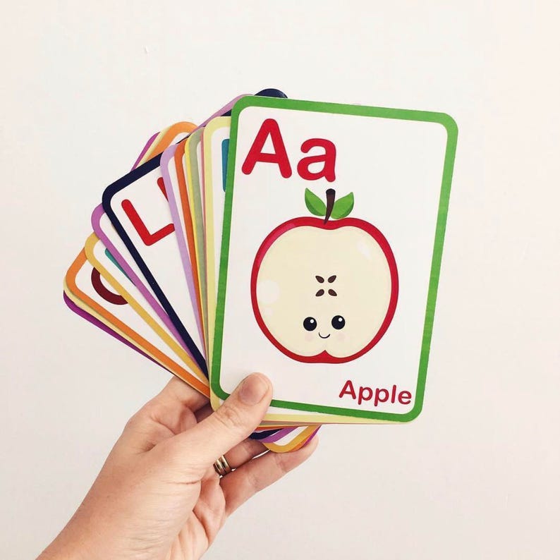 Alphabet and Number Flashcard Set Etsy Australia