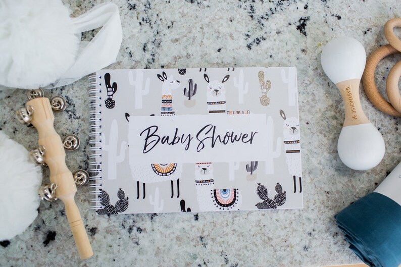 Minimalist Greenery Baby Shower Guest Book With Prompt. Baby Etsy