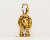 Vintage Brass Lion Head Door Knocker Art Nouveau Antique Gold Victorian Paws and Tail FREE SHIPPING