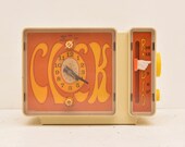 General Electric C3300A Alarm Clock Radio Fun 1970s Hand Cartoon Fun Cute Weird Free Shipping