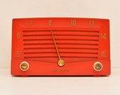 Raytheon Red 5R 12R Tube Amp Mid Century Table Radio Bakelite 1950s Very Rare Free Shipping