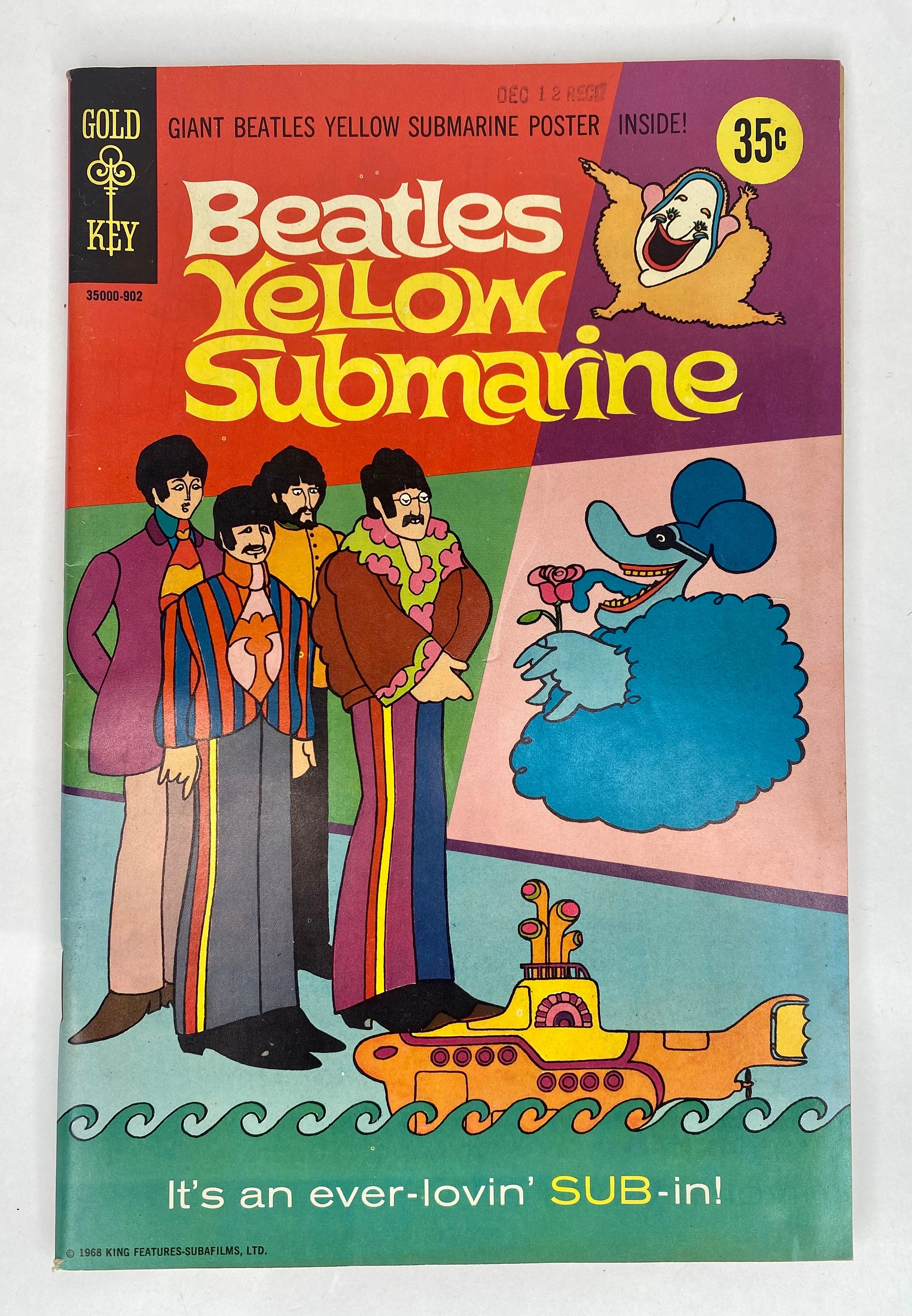 Beatles Yellow Submarine Gold Key Comic Book 1968 With Poster 
