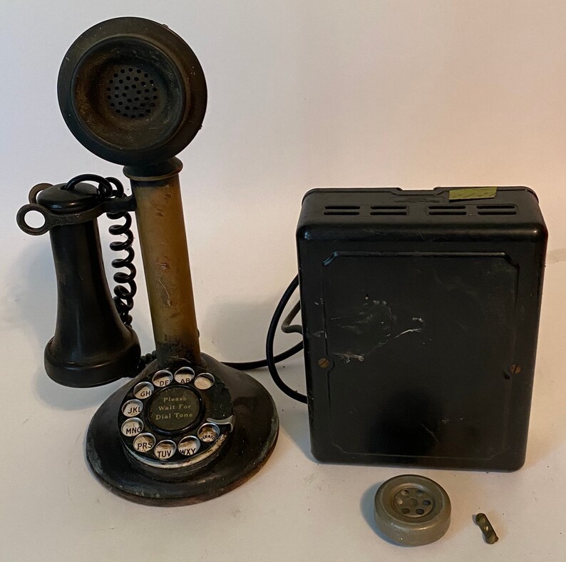 Early 1900s American Antique Brass Candlestick Phone With Etsy