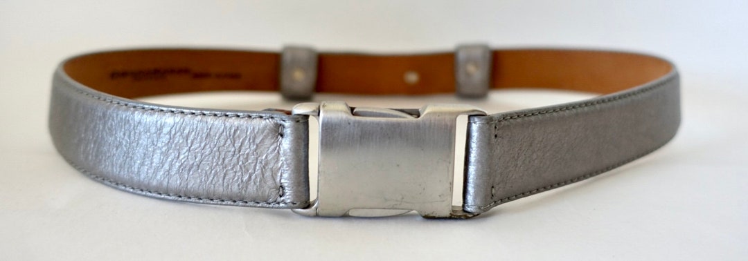 Donna Karan New York Vintage Leather Belt Gray Petite Small 28-30 Adjustable Donna Karan NY Belt Petit Small 28-30 Adjustable Gray  main image 2