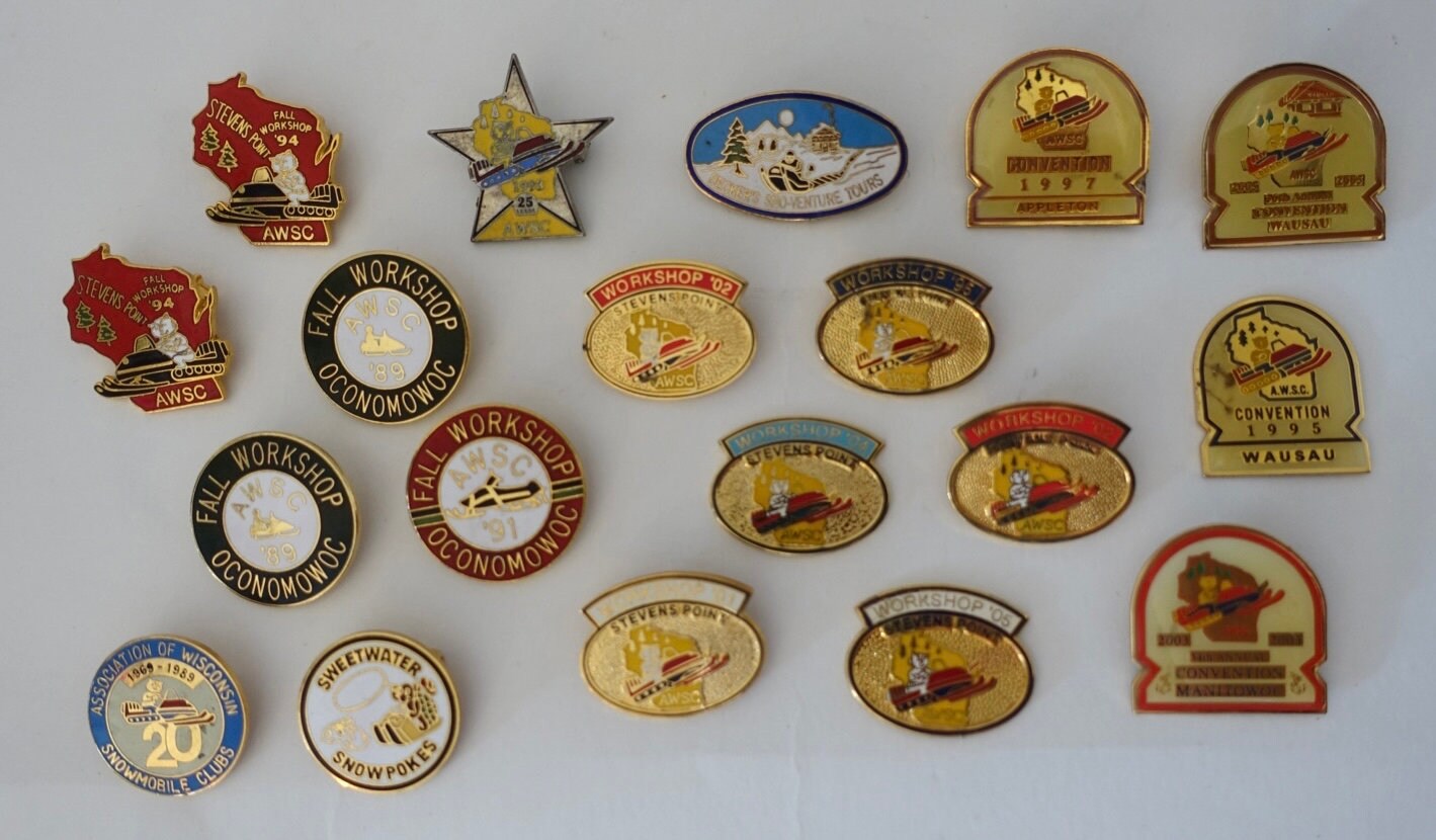 19 Lot Pins Ski Club Snow Mobile Club Wisconsin AWSC