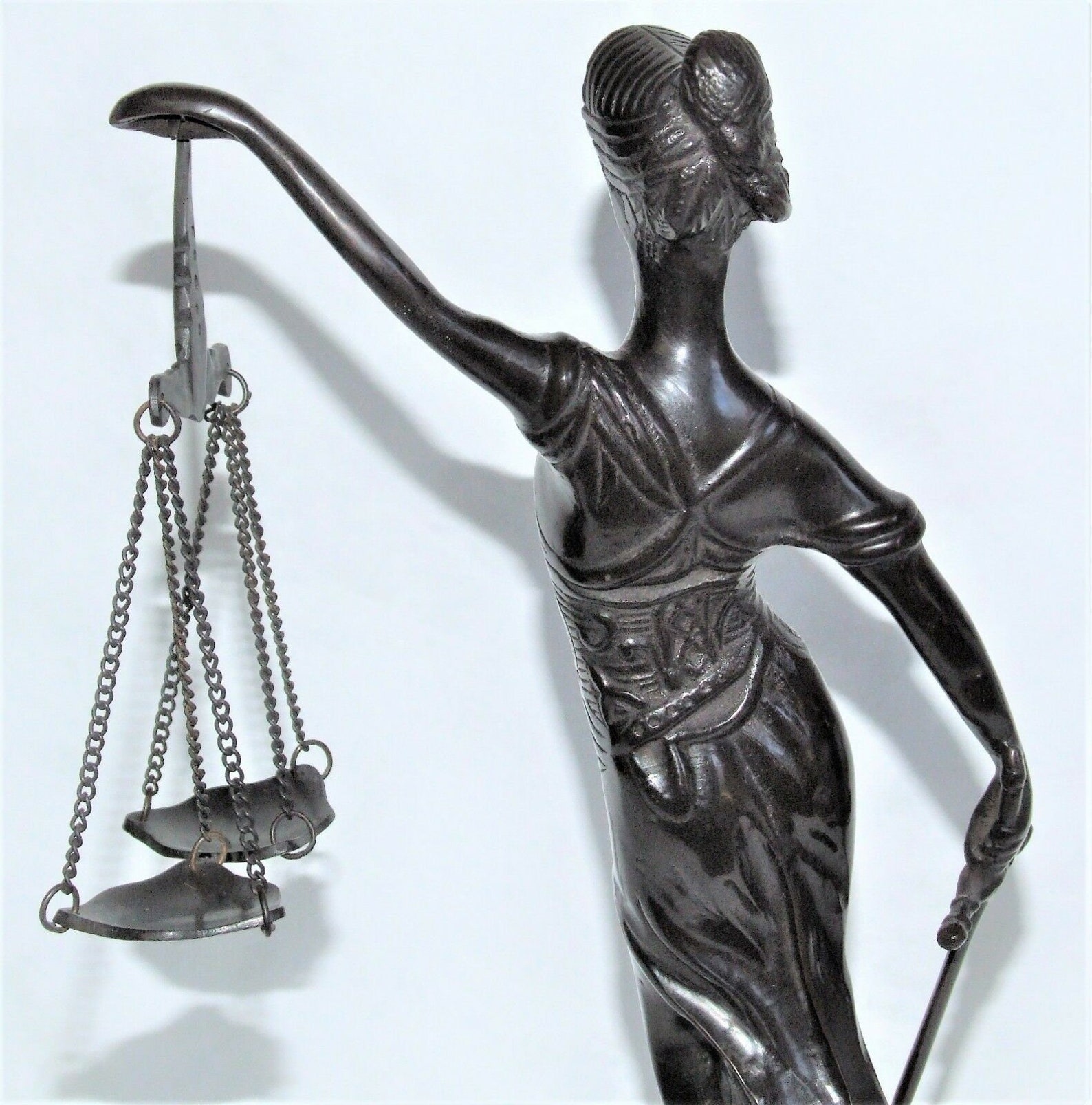 15 Lady Justice Fine Art Dark Bronze on Marble Statue Etsy