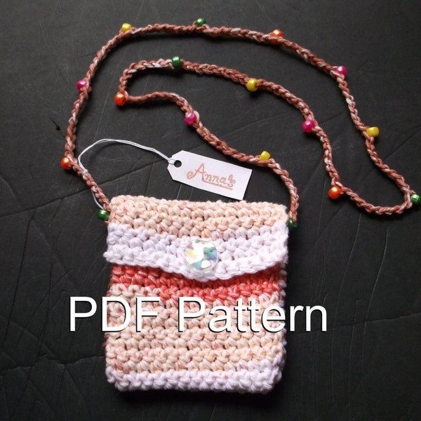PDF Pattern Crochet Mini Pouch With Beaded Strap