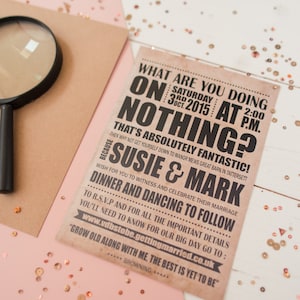 Personalised Typography Wedding Invitation (Digital PDF - Print your own)