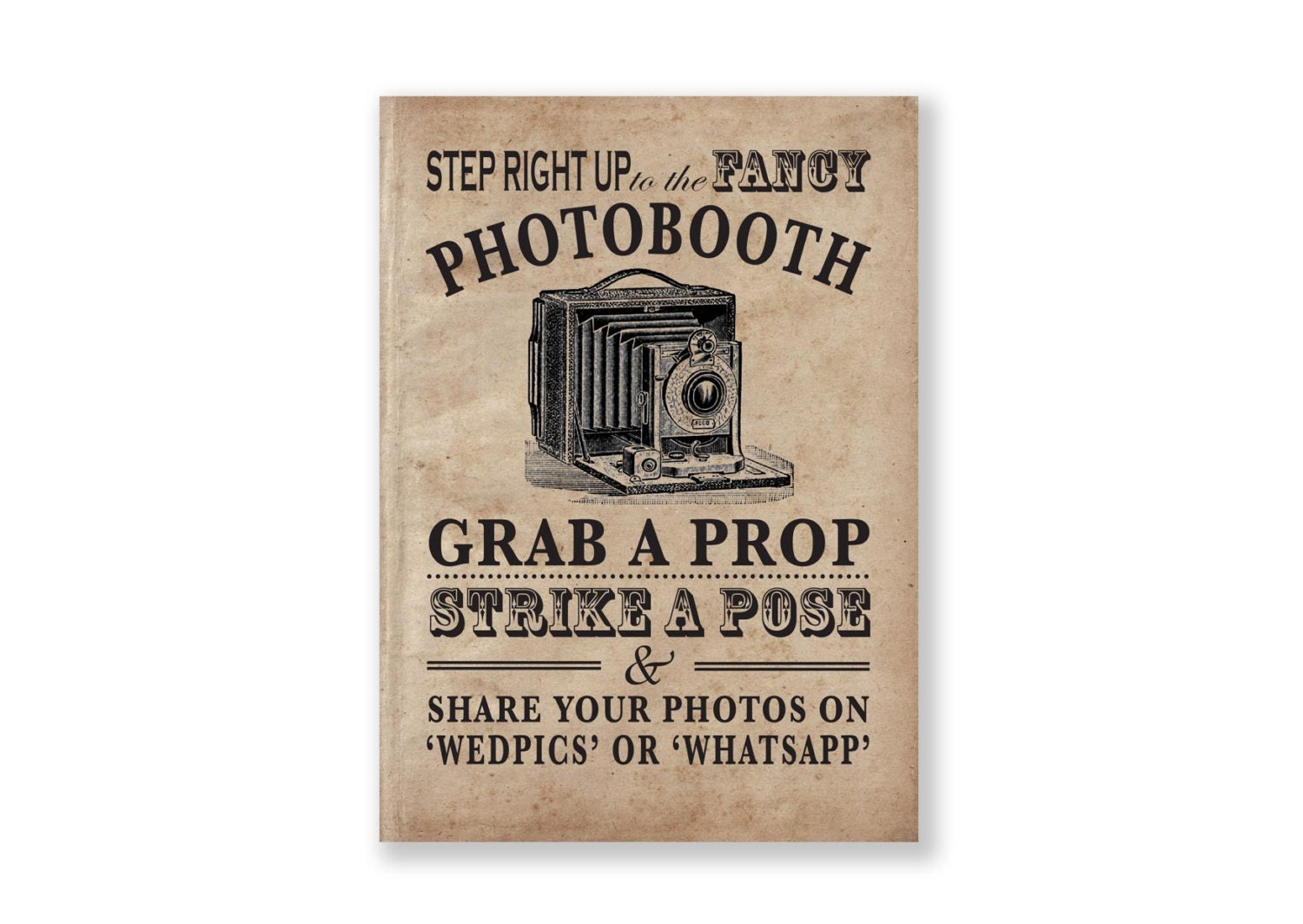 Photo Booth Sign (instant Digital File), Vintage Wedding, Download ...