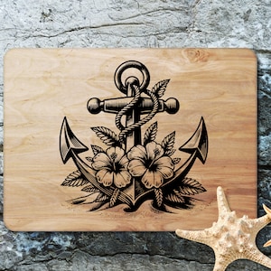 Anker-SVG | hibiscus-svg | lasergraveerbestand | gloeismederij | XTool Charcuteriebord