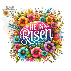 Risen - Resurrection Sunday, Easter Christian PNG, Sublimation Designs, Popular Christian PNG Files for Sublimation, Jesus Designs