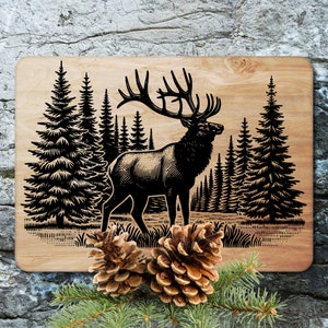Alce detallado Svg Woodland animal SVG Caza de ciervos Caza SVG Buck SVG Temporada de ciervos, Archivo de grabado láser de caza Xtool Glowforge