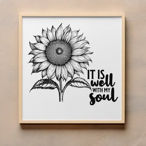Girasol Biblia Verso Pared Arte Svg Png Archivo digital