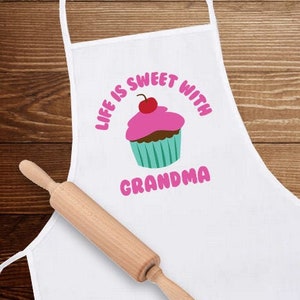 Life is Sweet with Grandma. Digital File to iron on aprons and t-shirts. SVG, JPG, PNG for use on your Cricut or Silhouette.