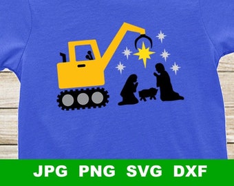 Nativity scene. Star. Construction crane. Instant download digital files svg, png, jpg, and dxf for cut or print.