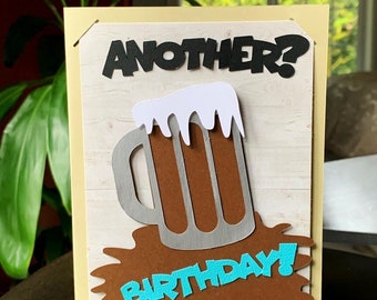 Another? Birthday!  SVG Digital Download. Cut out card and use your patterned paper for background.