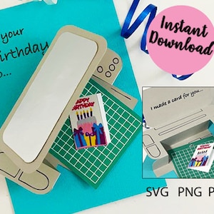 Montrez votre amour pour la création de cartes d'anniversaire. Téléchargement numérique instantané. Amusant à fabriquer et à offrir. **Imprimante requise ET Cricut ou Silhouette** 5 x 7