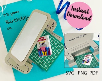 Show your love of crafting birthday card. Instant digital download. Fun to make and give. **Requires printer AND Cricut or Silhouette** 5x7