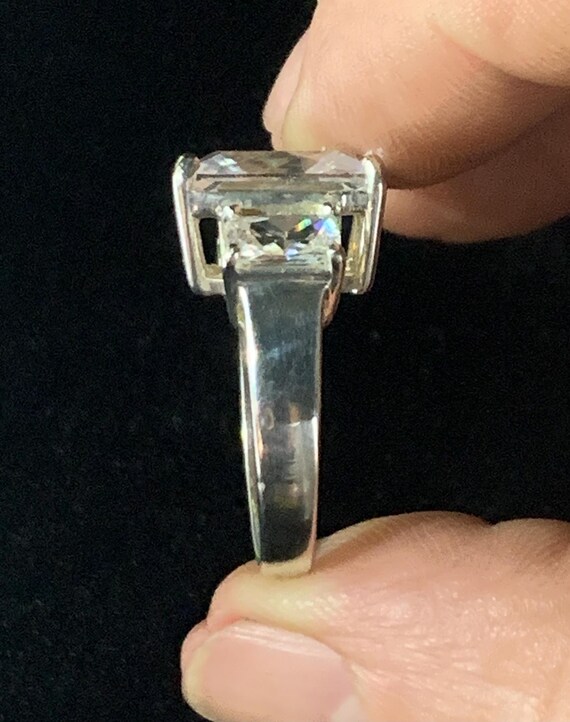 Vintage Sterling Silver Triple Rectangular Brilli… - image 7