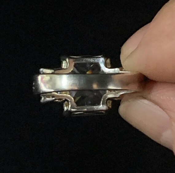 Vintage Sterling Silver Triple Rectangular Brilli… - image 6