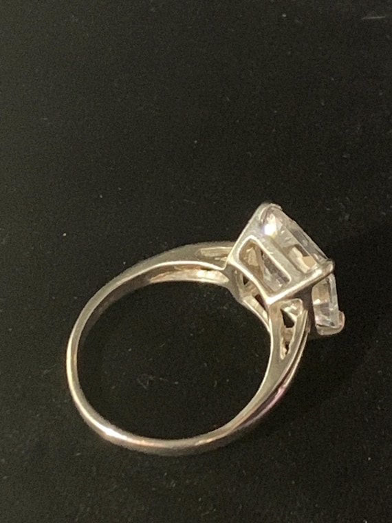 Vintage Large Rectangular Clear CZ Solitaire Ster… - image 13