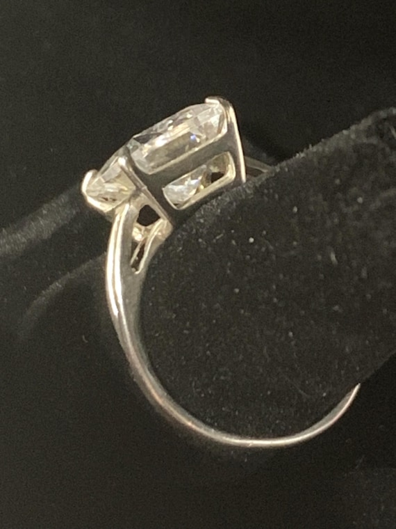 Vintage Large Rectangular Clear CZ Solitaire Ster… - image 8