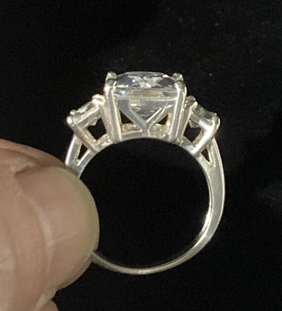 Vintage Sterling Silver Triple Rectangular Brilli… - image 4